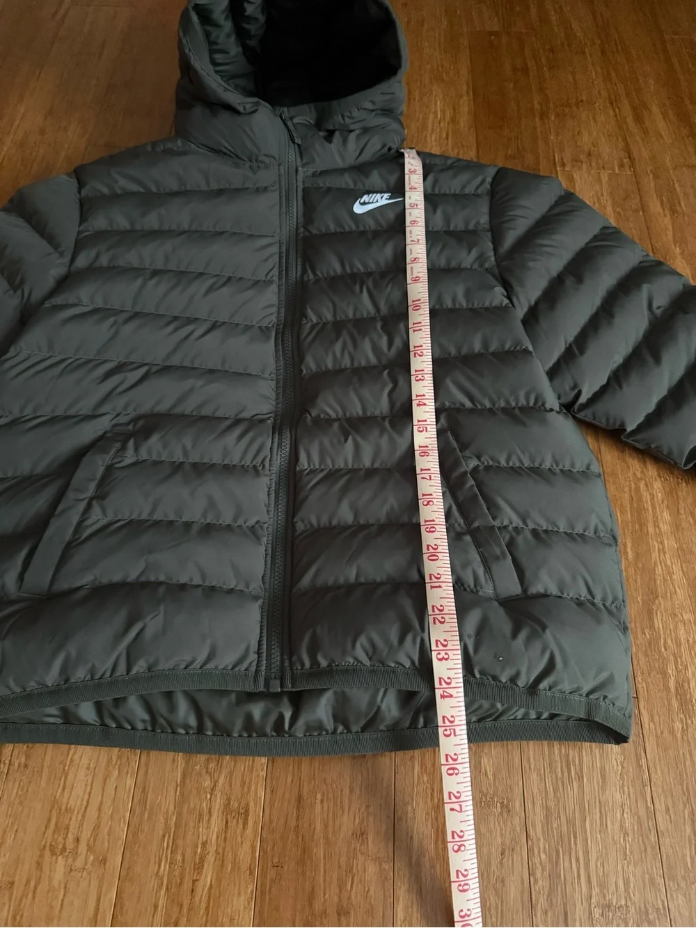Nike Kids Hooded Puffer Jacket - Olive Green - Youth XL